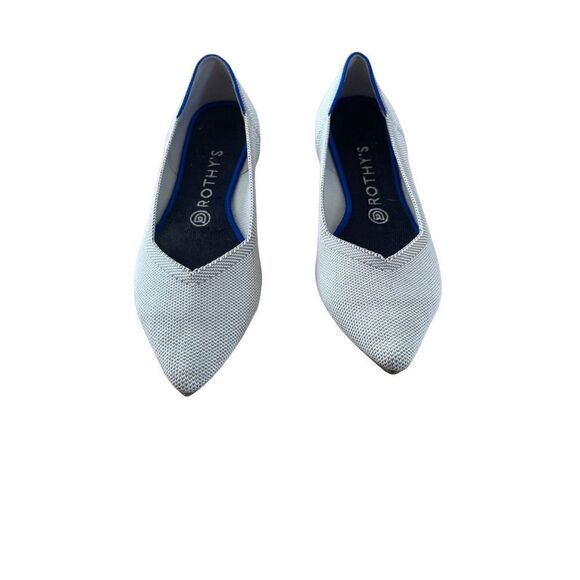 Rothy's Womens Gray The Point Flats Cloud Pointed Birdseye Ballet Shoes Size 7.5 - Picture 2 of 8